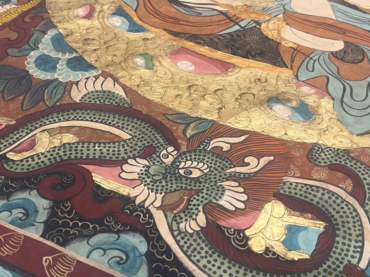 19th Century Thanka Artwork Hand Made in Nepal Rug 3’3
