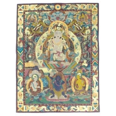Tapis Thanka Artwork Hand Made in Nepal 3'3" x 4'4" (en anglais)