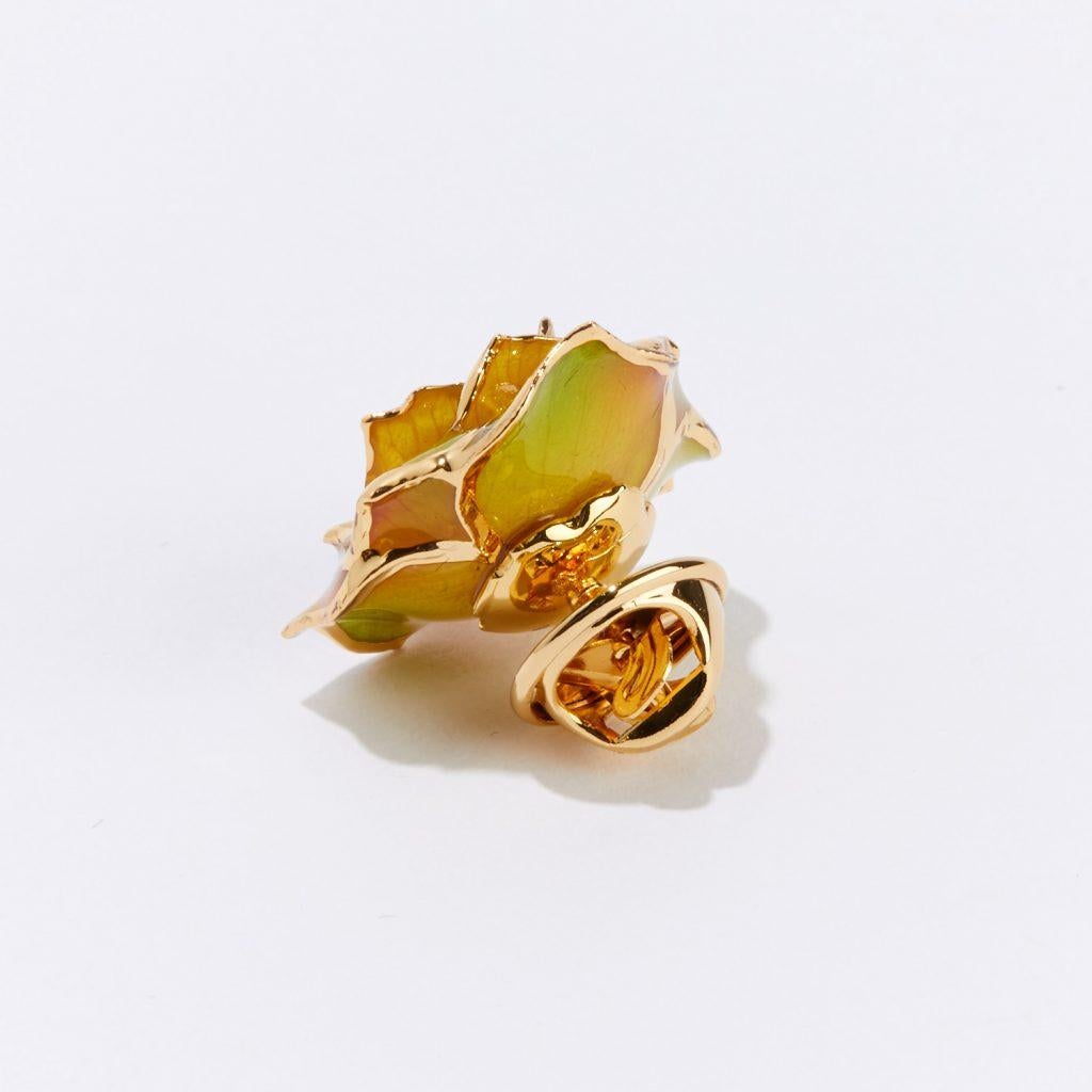 What better way to say “Thank You” than with our Thanksgiving Bouquet Eternal Lapel Pin. This unique piece is nature and artistry at its finest, featuring a beautiful blend of yellow, pink and green petals delicately framed in gold. Show your