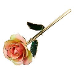 Thanksgiving Bouquet, Glossy Lacquer Real Rose in 24k Gold with LED Display