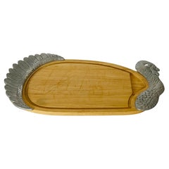 Bandeja de madera con pavo de Acción de Gracias