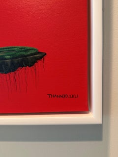 Île flottante sur fond rouge III