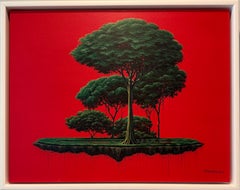 Île flottante sur fond rouge III