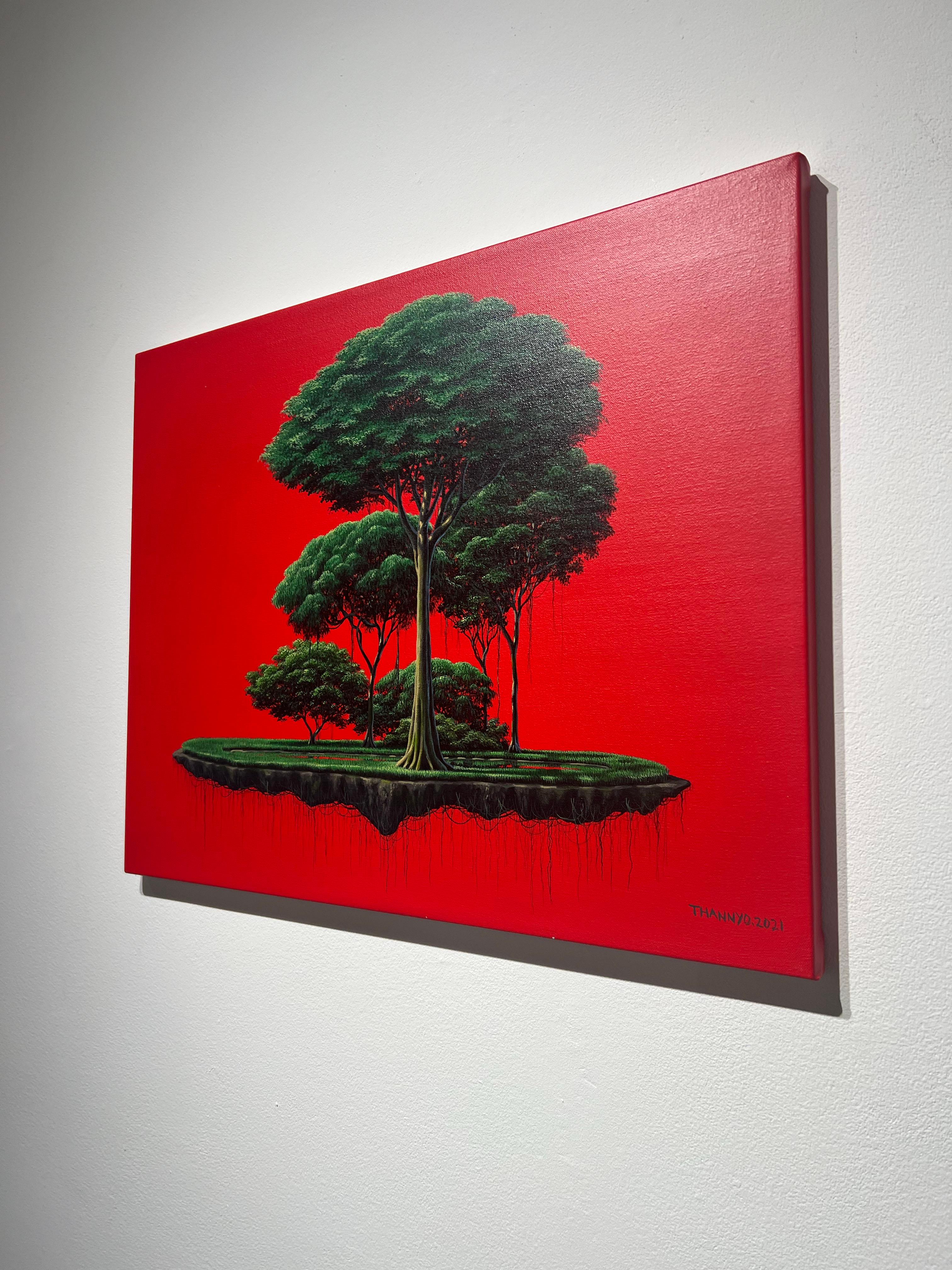 Isla 06 - Landscape Painting Rojo de Thannyo De Freitas