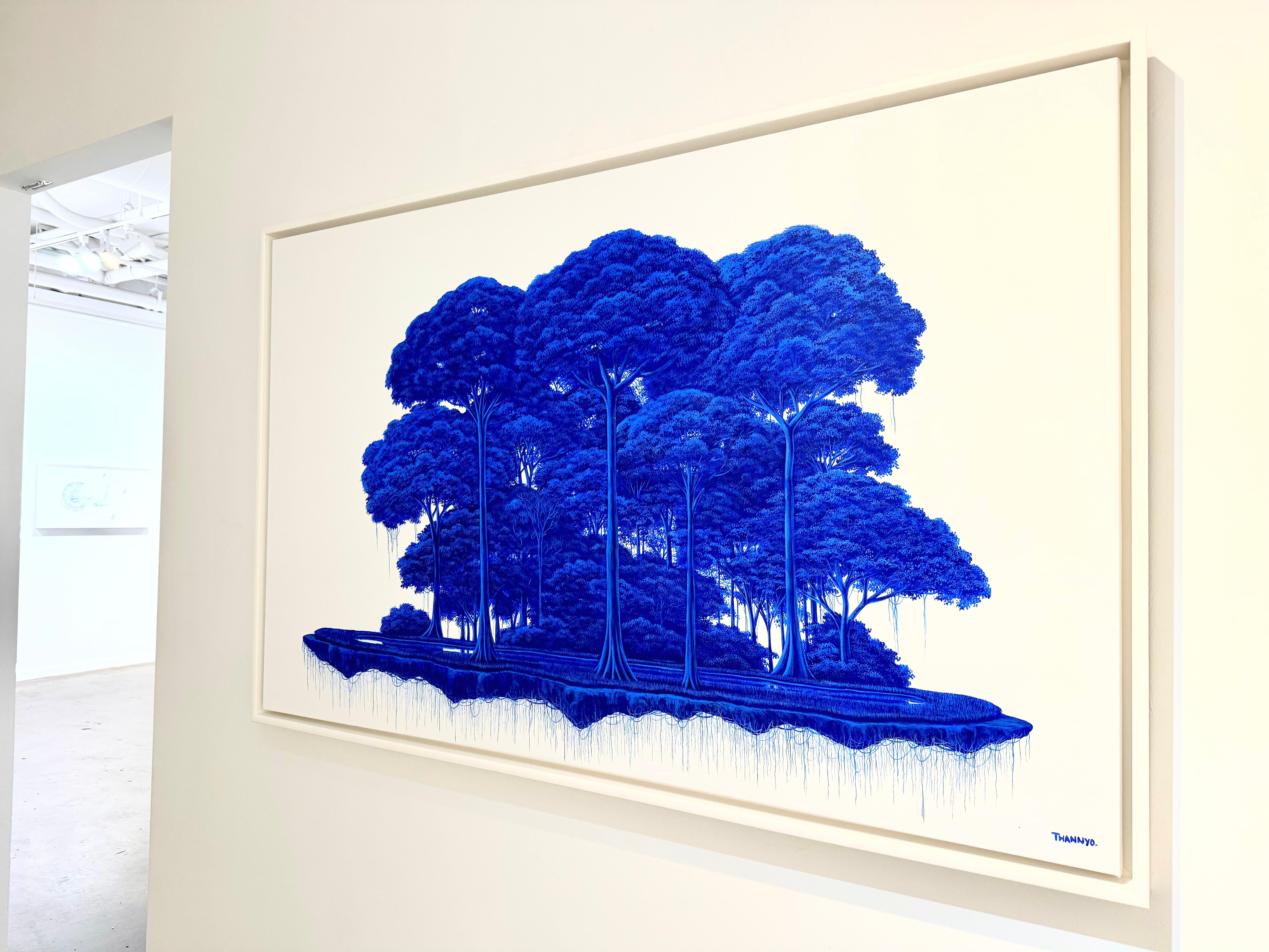 Isla Blau 23 (Weiß), Landscape Painting, von Thannyo De Freitas