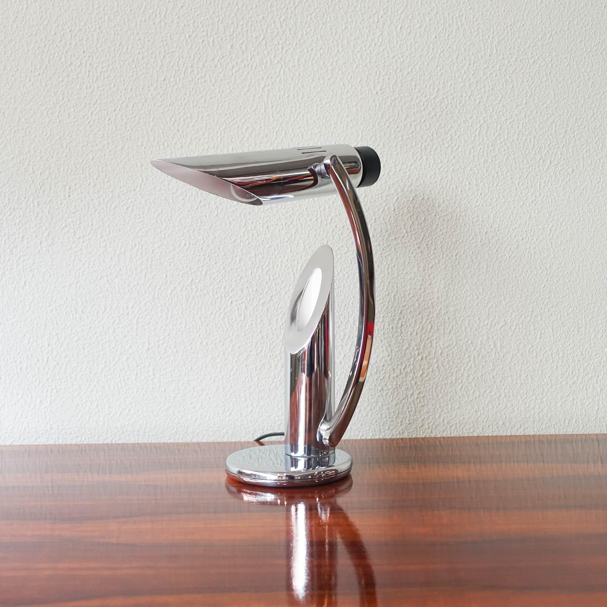 Tharsis Foldable Chrome Table Lamp from Fase by Luis Perez de la Oliva, 1973 In Good Condition In Lisboa, PT