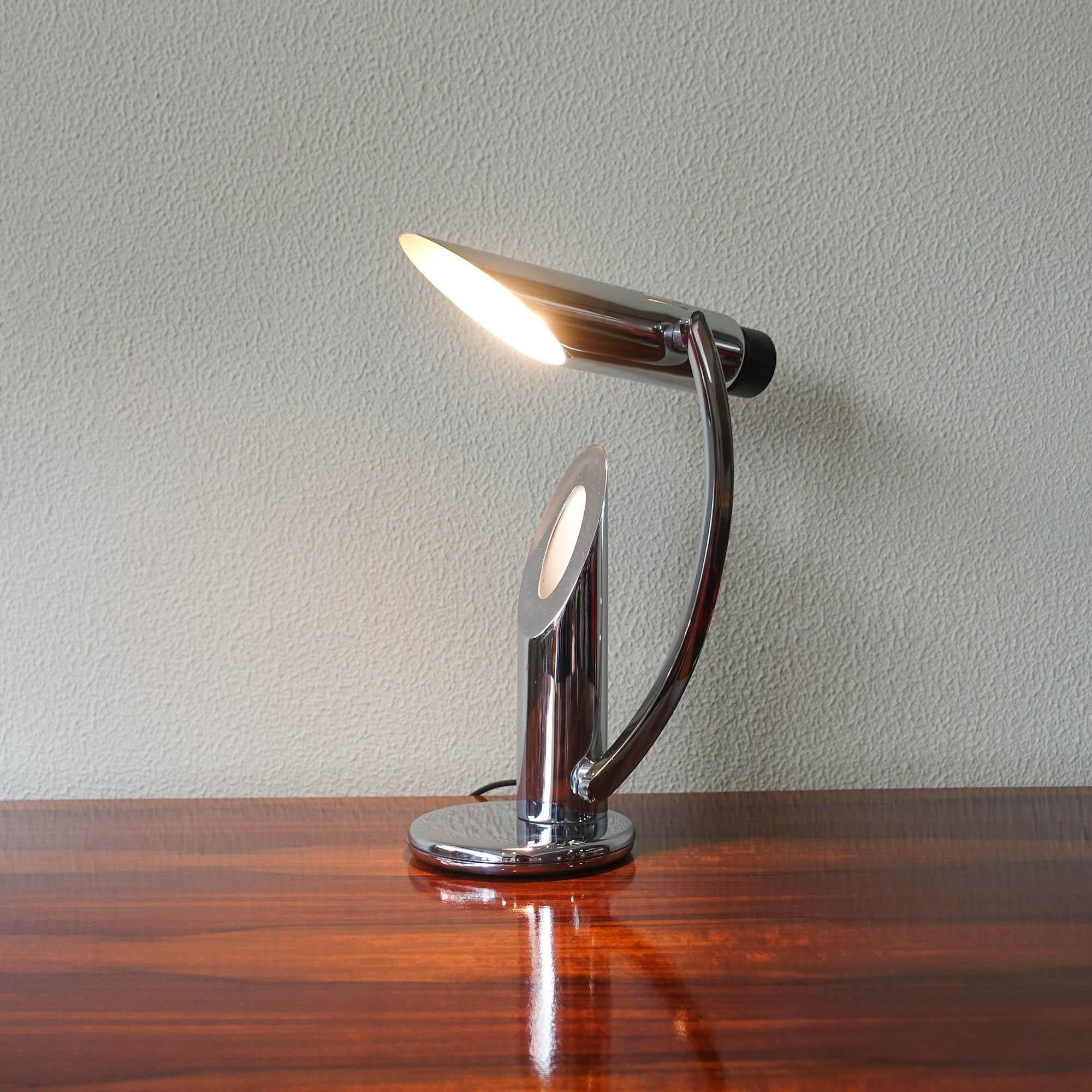 Late 20th Century Tharsis Foldable Chrome Table Lamp from Fase by Luis Perez de la Oliva, 1973