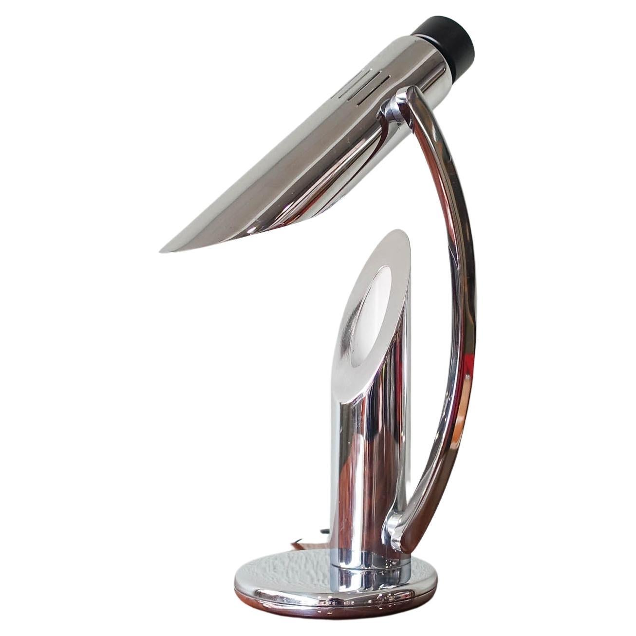 Tharsis Foldable Chrome Table Lamp from Fase by Luis Perez de la Oliva, 1973