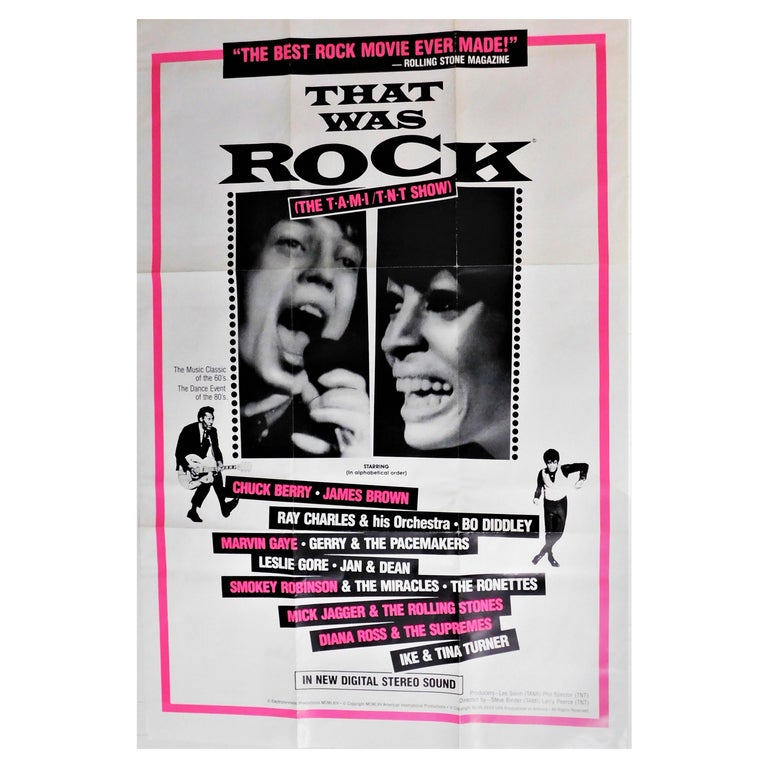 "That Was Rock" Original Vintage Theatrical One-Sheet Movie Poster Mick Jagger For Sale
