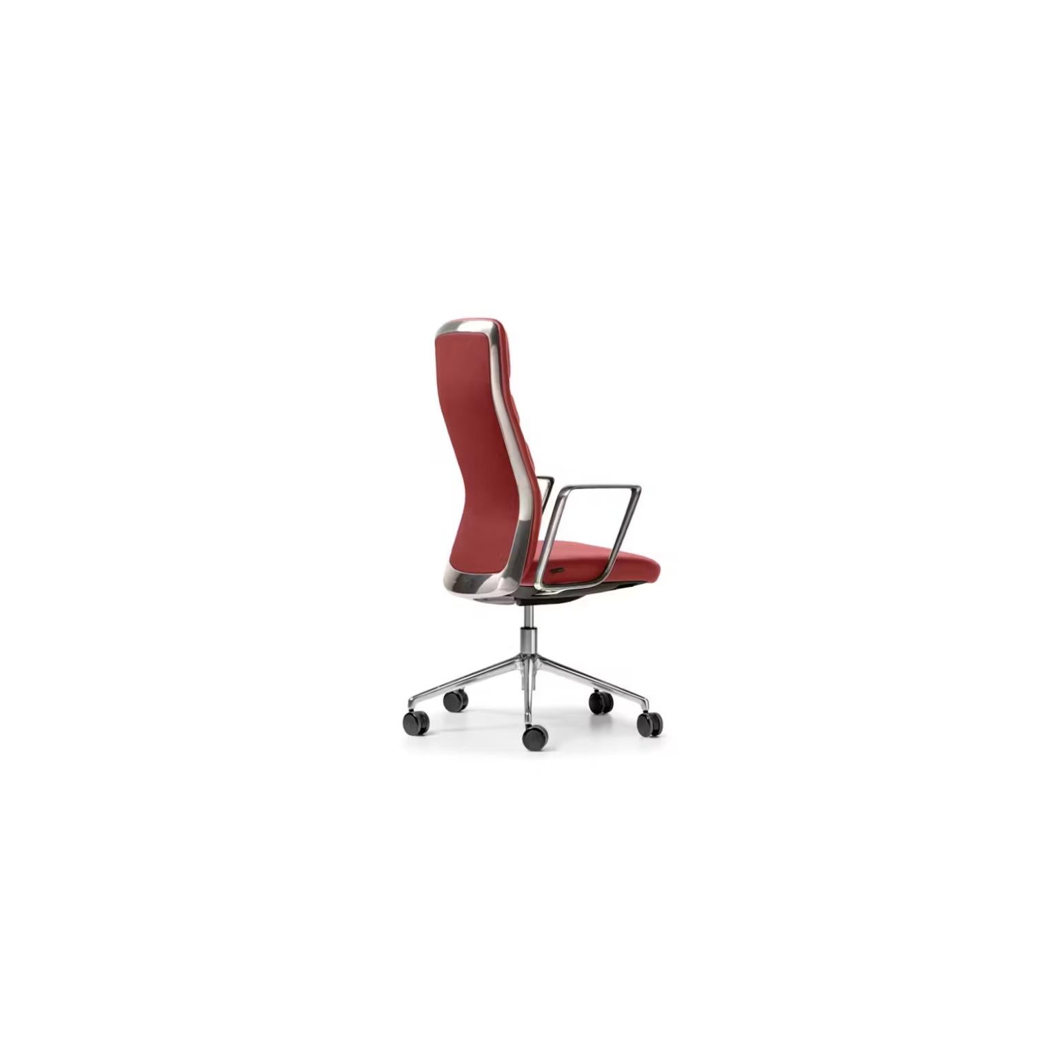 Italian That's It Executive Armchair, Upholstered Backrest & Aluminum by Quinti Sedute For Sale