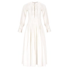 Thavia Poplin Balloon Sleeve Pleated Maxi Dress