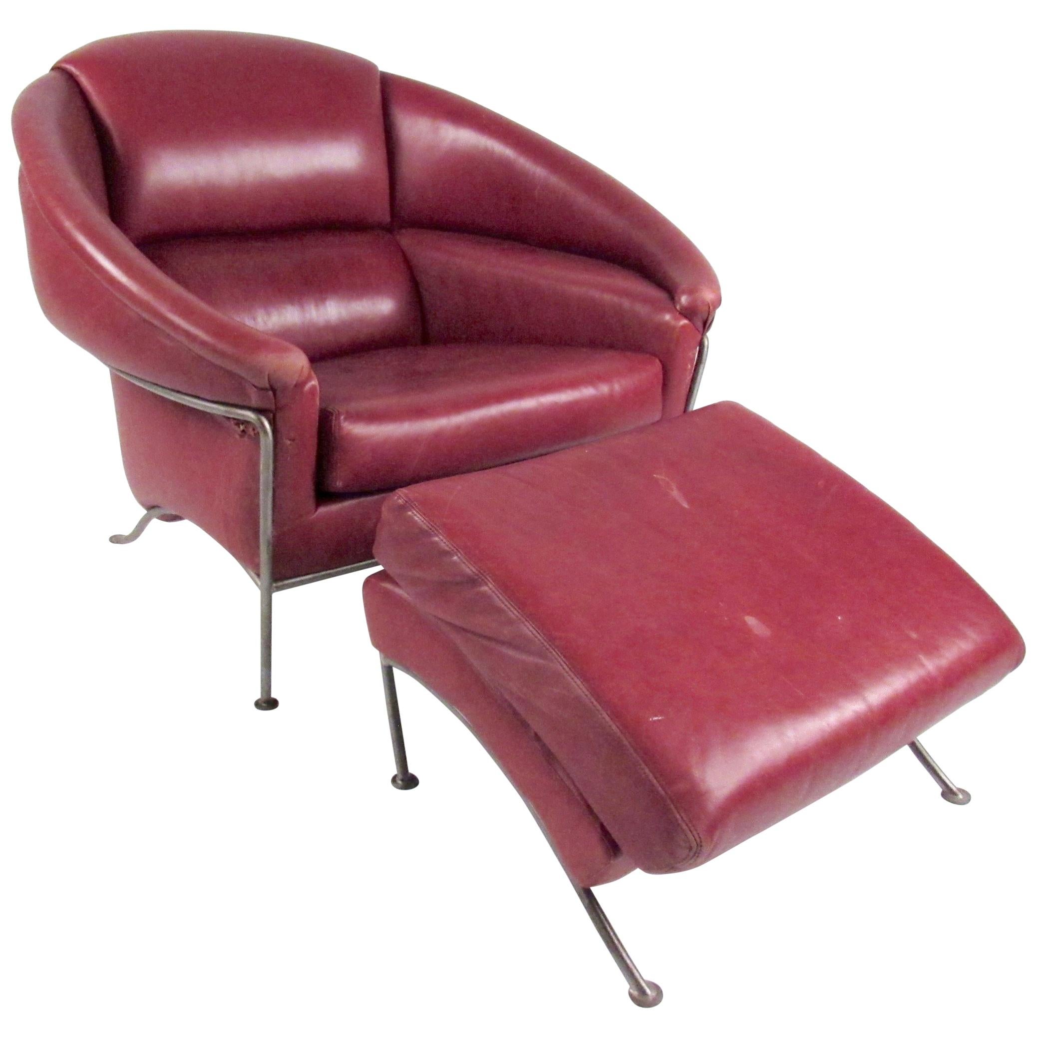 Thayer Coggin "Boldido" Leather Lounge Chair by Milo Baughman