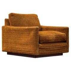 Thayer Coggin Burnt Orange Cubed Chair with Walnut Base