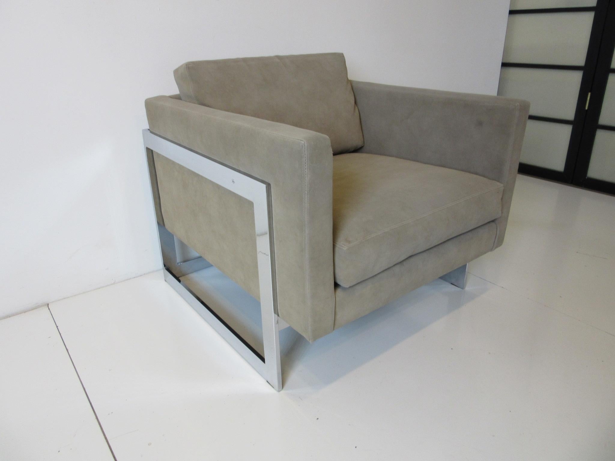 20th Century Thayer Coggin Cube Cantilever Lounge Chair by Milo Baughman