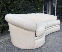 Thayer Coggin Curved Channeled Asymmetric Sofa, USA 1980s