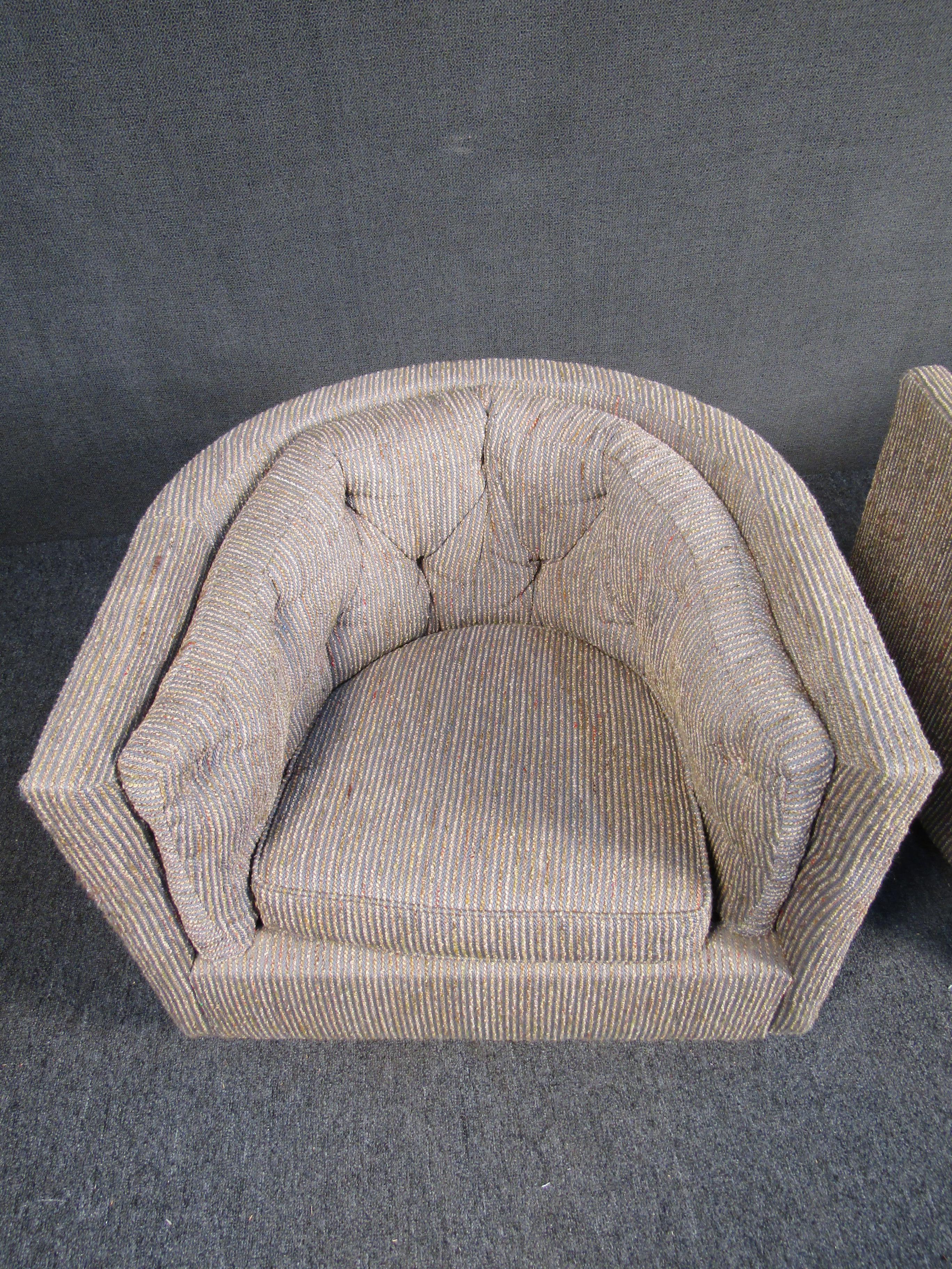 Thayer Coggin Fabric Swivel Tub Chairs 1