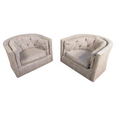 Used Thayer Coggin Fabric Swivel Tub Chairs