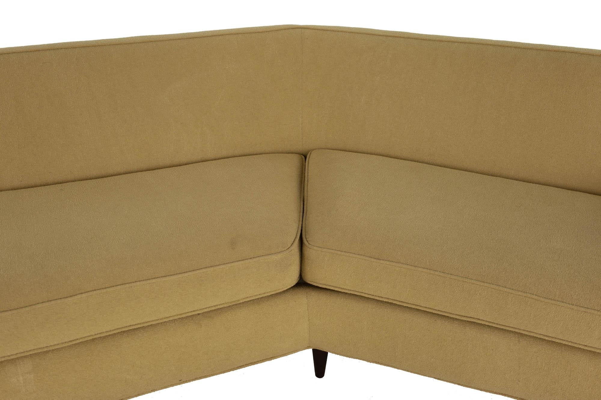 American Thayer Coggin Mid Century Angle Bumper Sectional Sofa