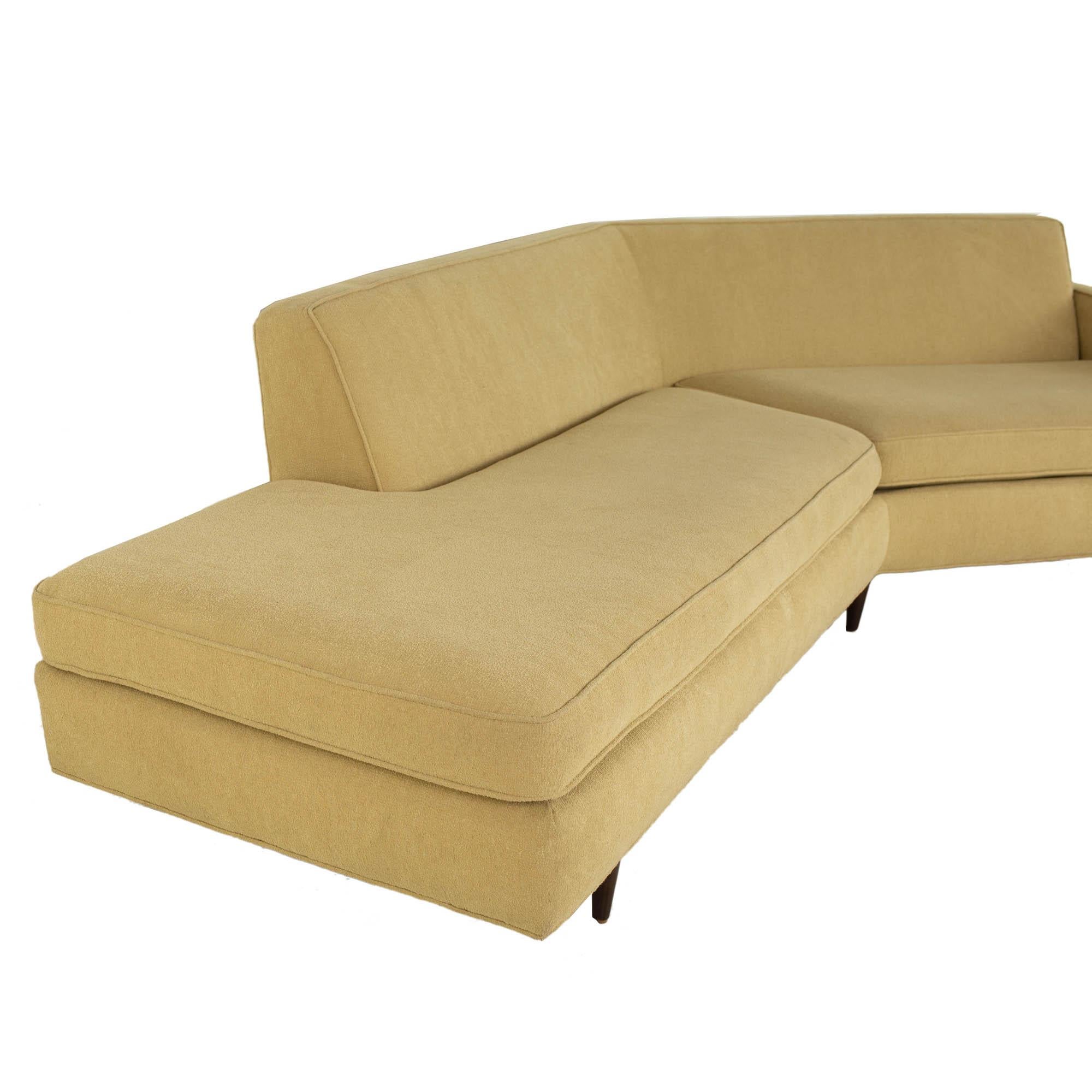 Late 20th Century Thayer Coggin Mid Century Angle Bumper Sectional Sofa
