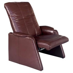 Thayer Coggin Milo Baughman Red Bordeaux Leather Gravity Lounge Chair, 1 of 3