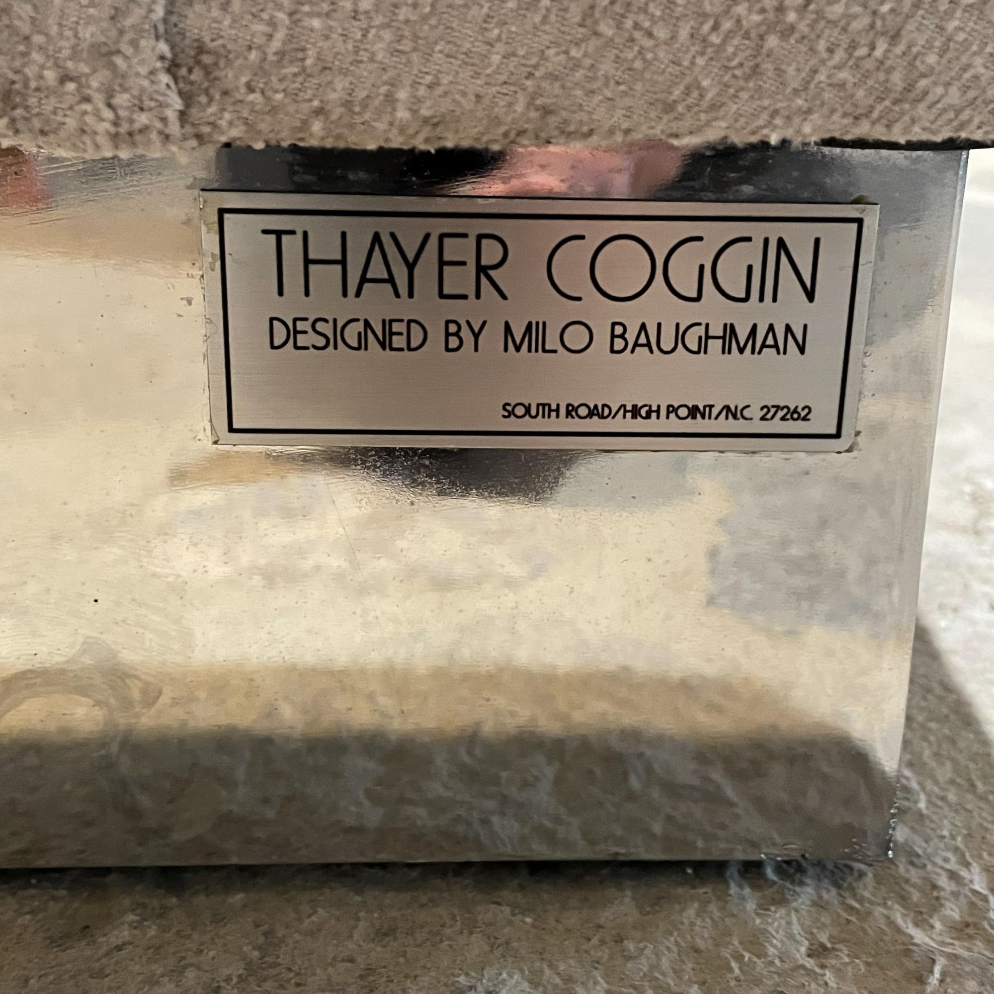 1970s Exquisite Gray Cube Club Chairs Silver Base Thayer Coggin Milo Baughman For Sale 4
