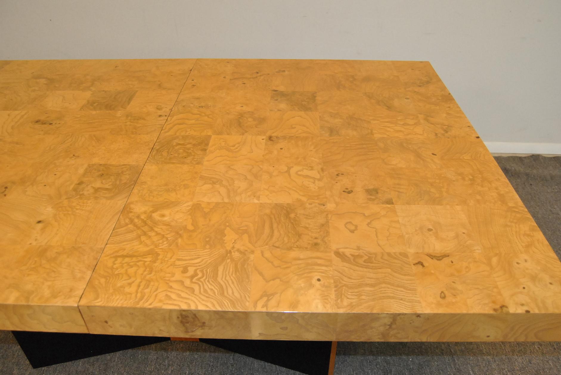Modern Thayer Coggin Olive Wood Dining Room Table Milo Baughman Design For Sale