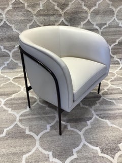 Thayer Coggin - Rod Lounge Chair - Elfenbeinfarbenes Leder