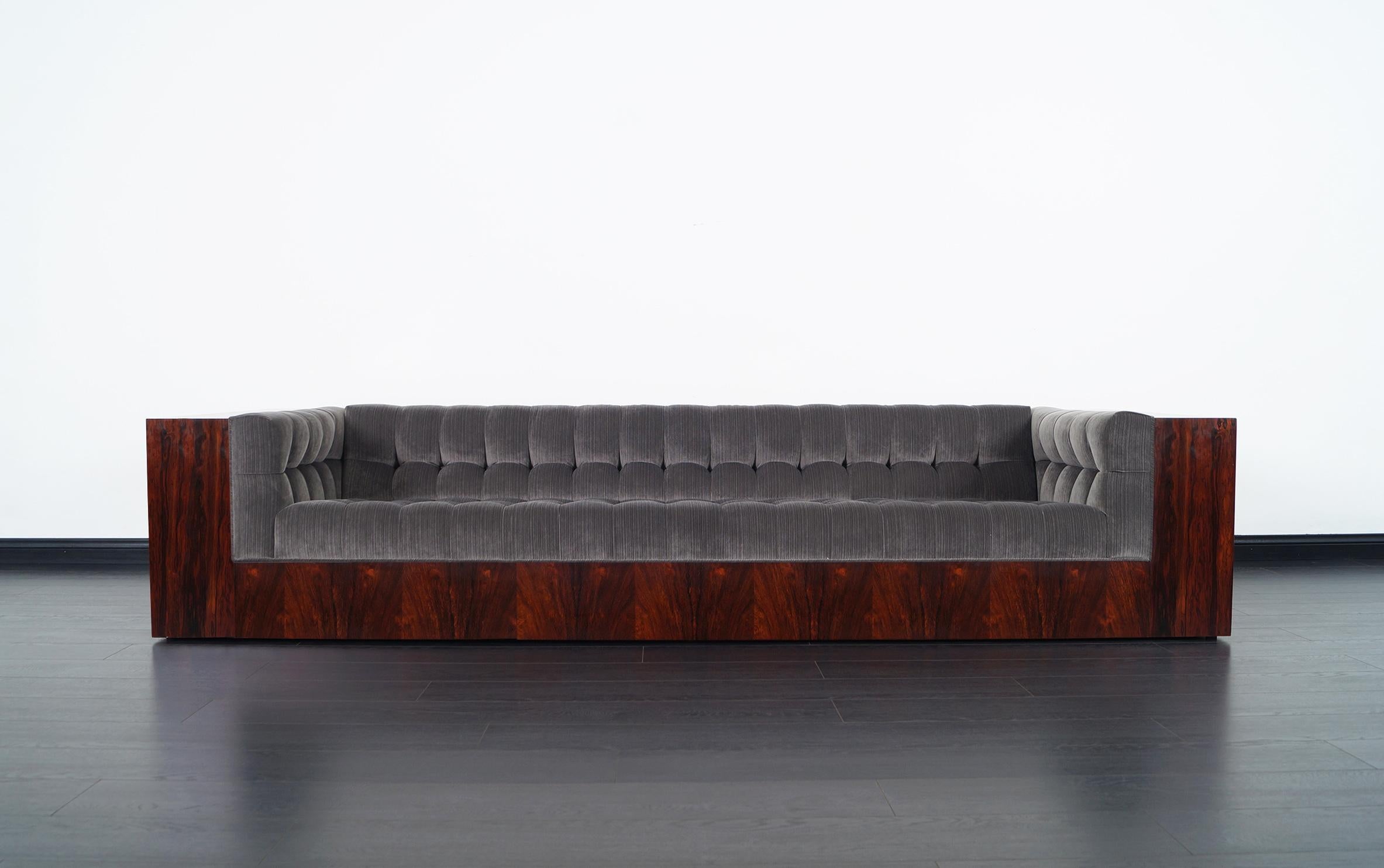 Mid-20th Century Thayer Coggin Rosewood Sofa by Milo Baughman