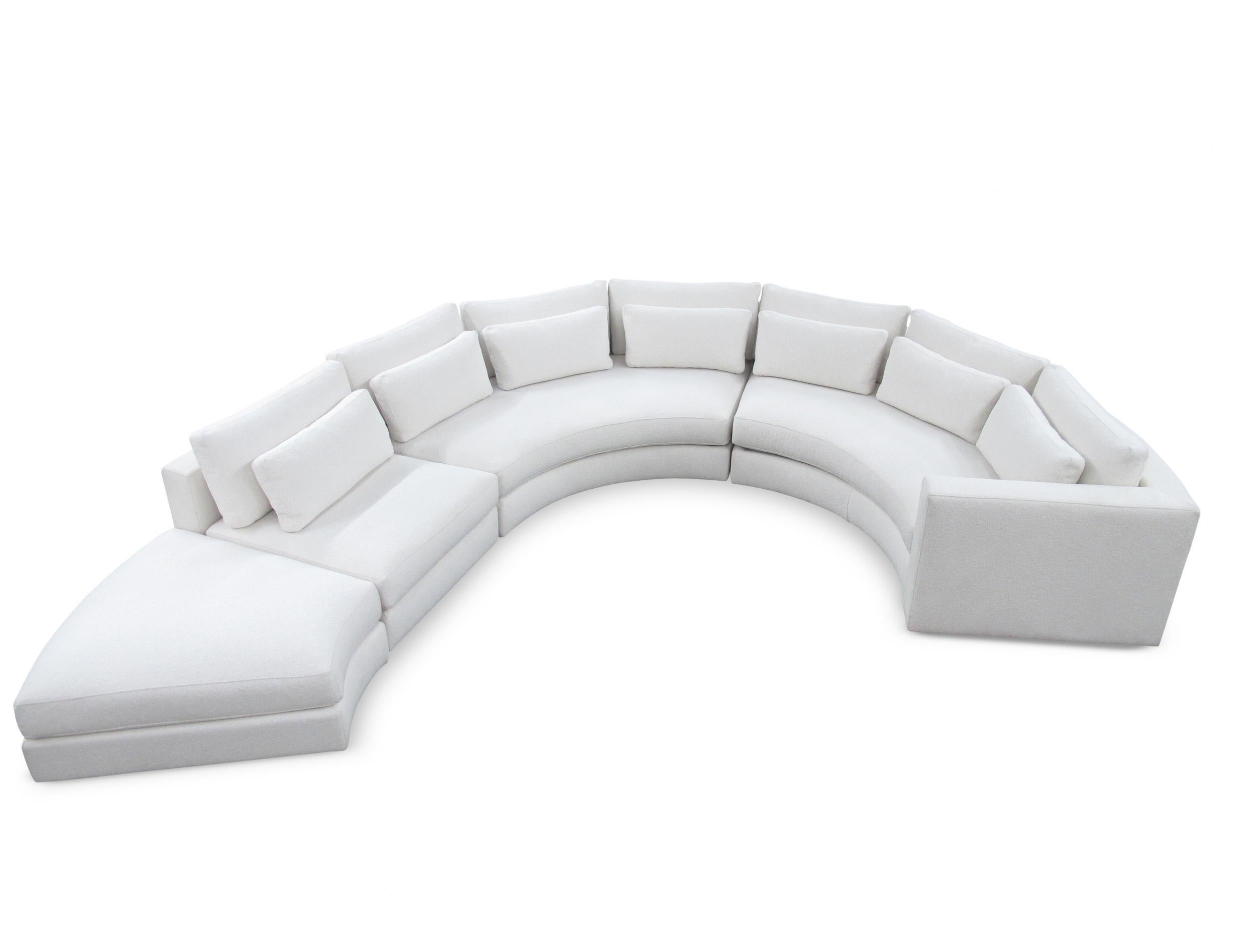 Fabric Thayer Coggin Round Sectional Sofa in off White