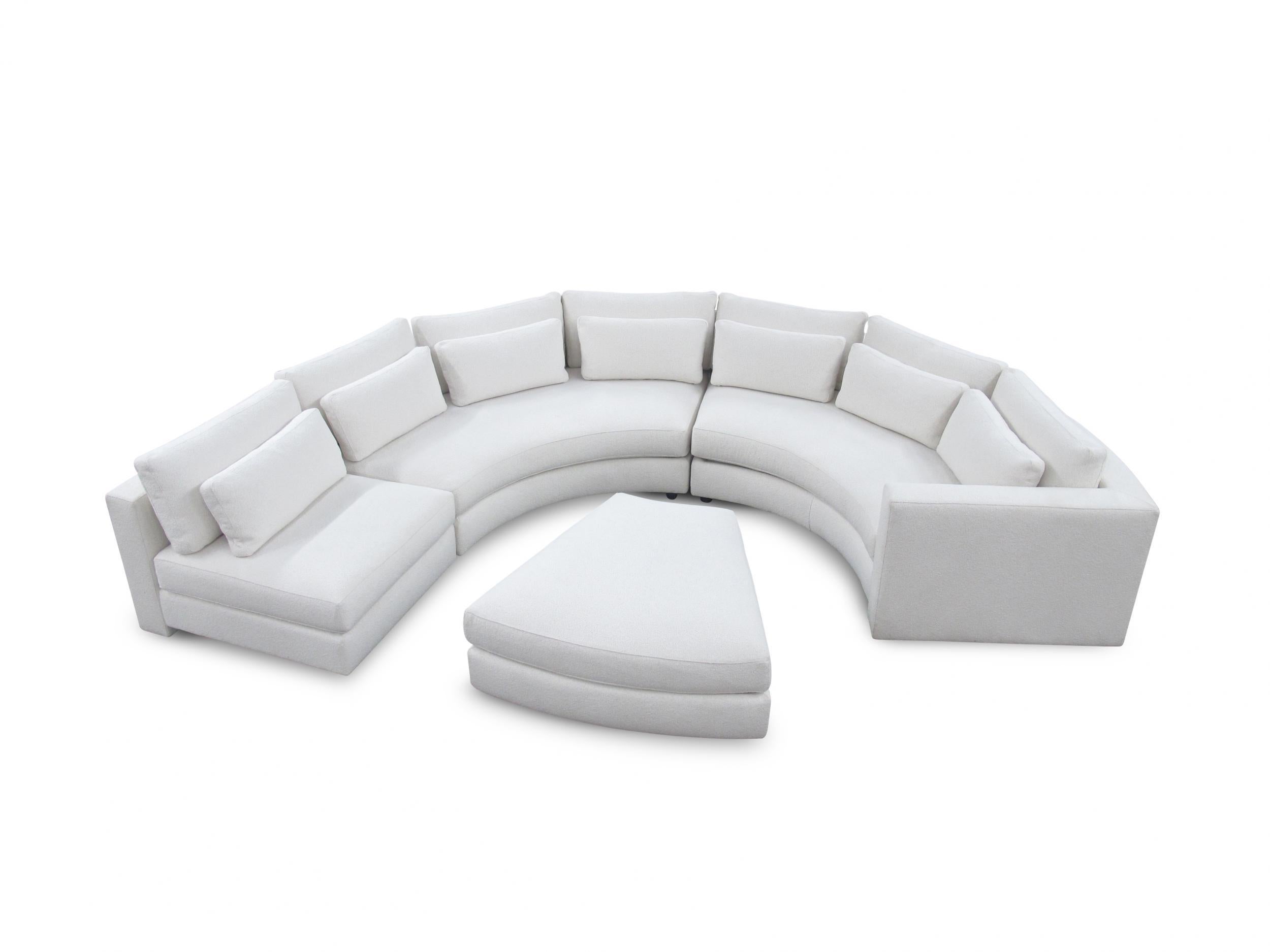 Modern Thayer Coggin Round Sectional Sofa in off White