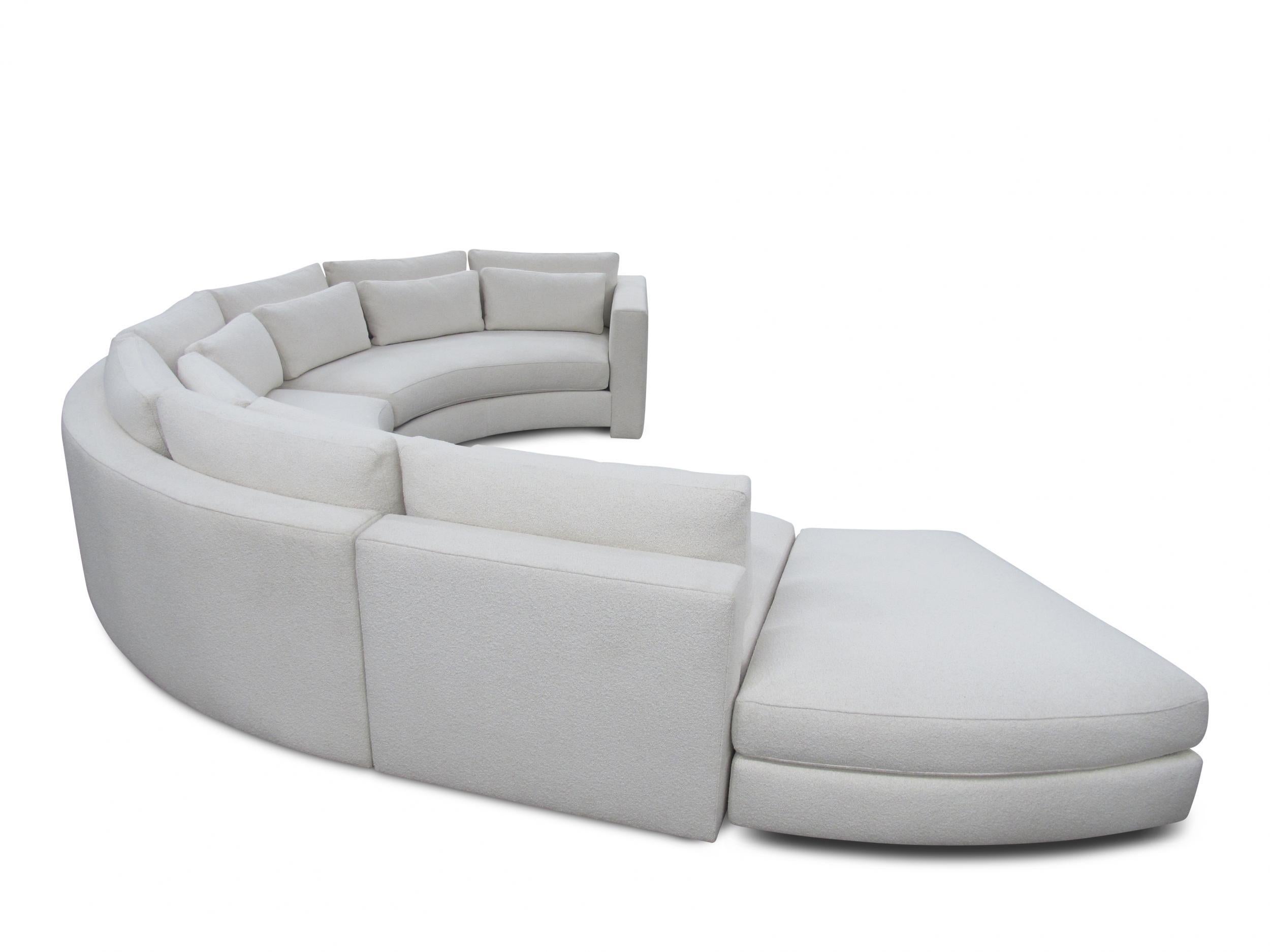 American Thayer Coggin Round Sectional Sofa in off White