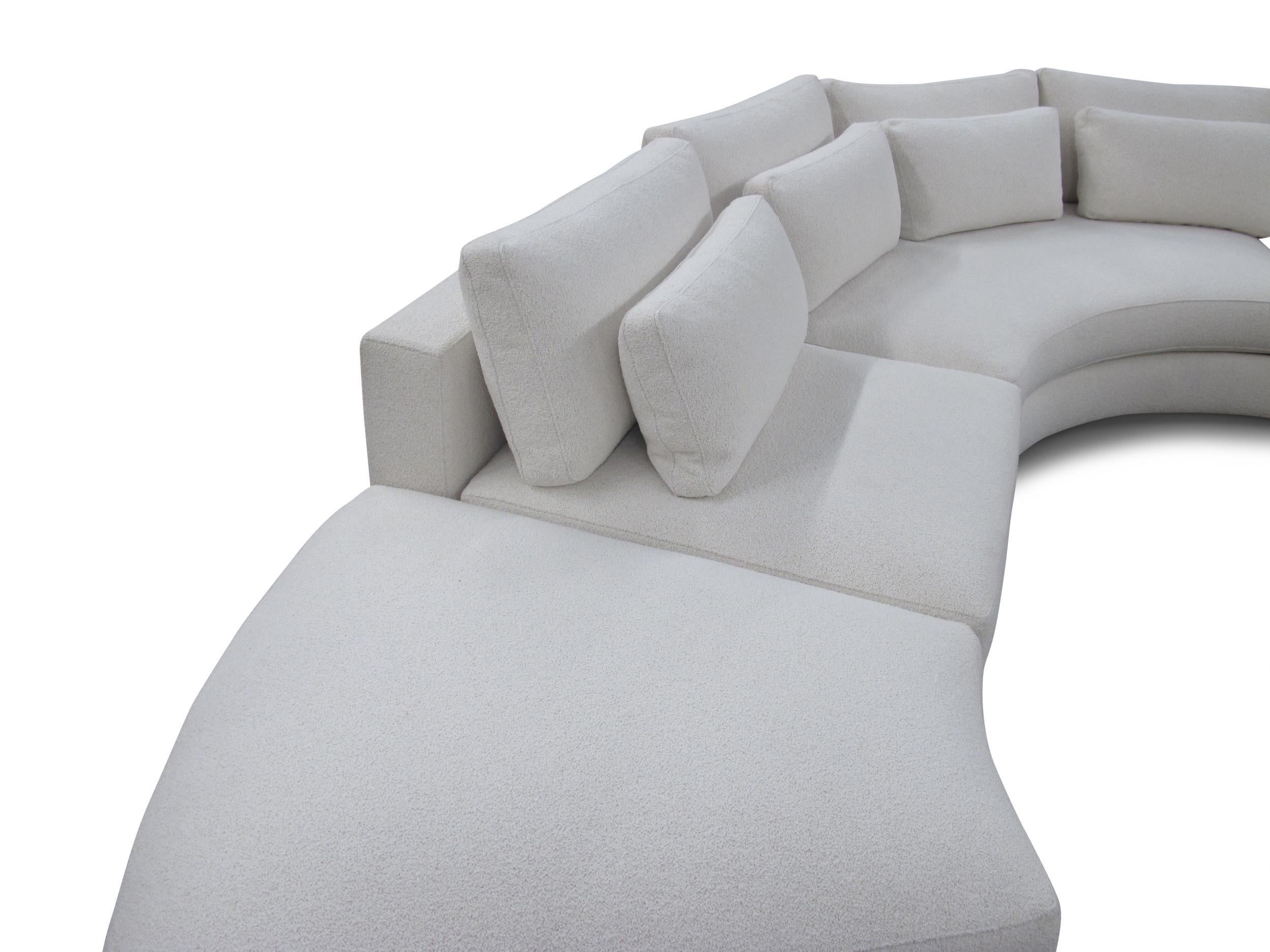 Contemporary Thayer Coggin Round Sectional Sofa in off White