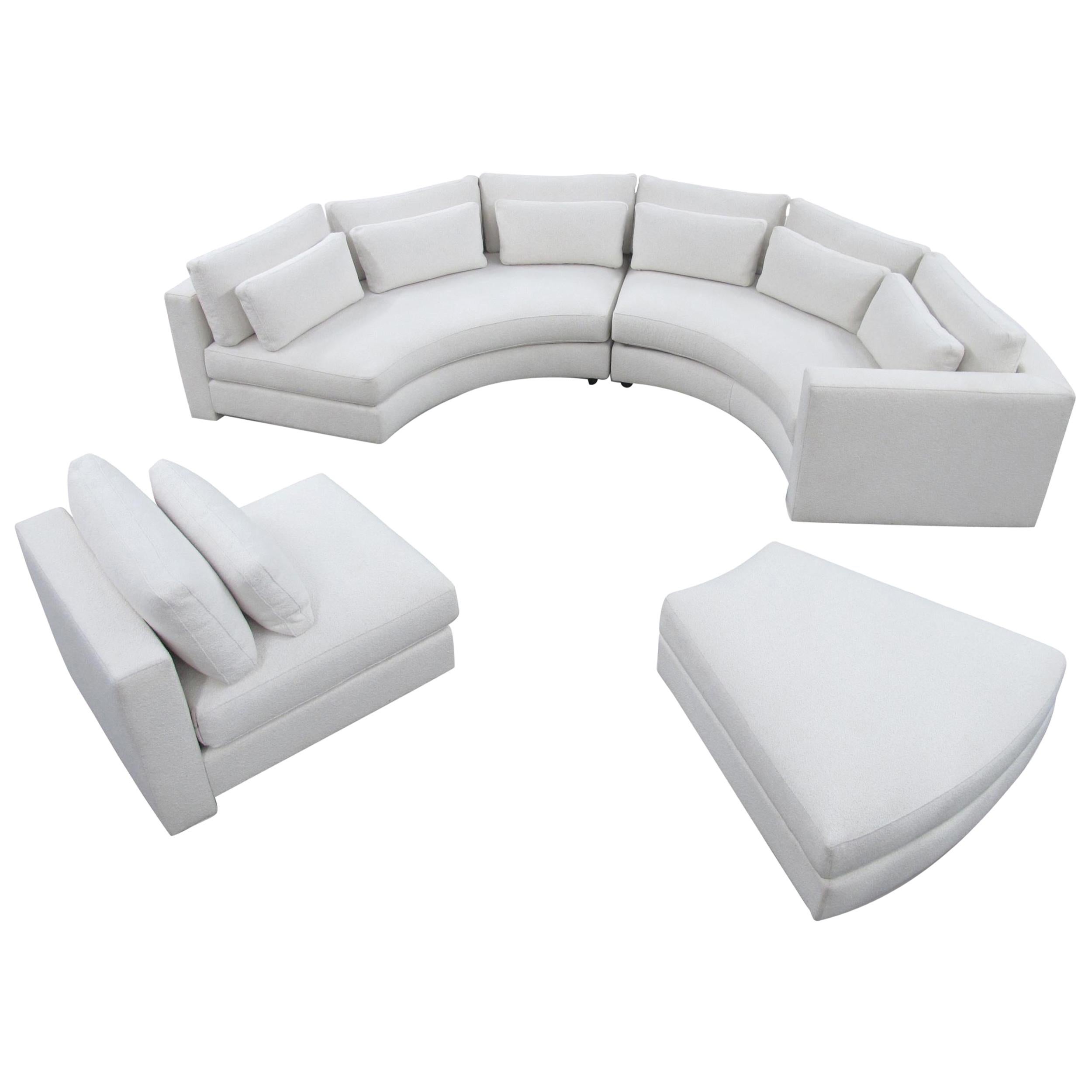 Thayer Coggin Round Sectional Sofa in off White