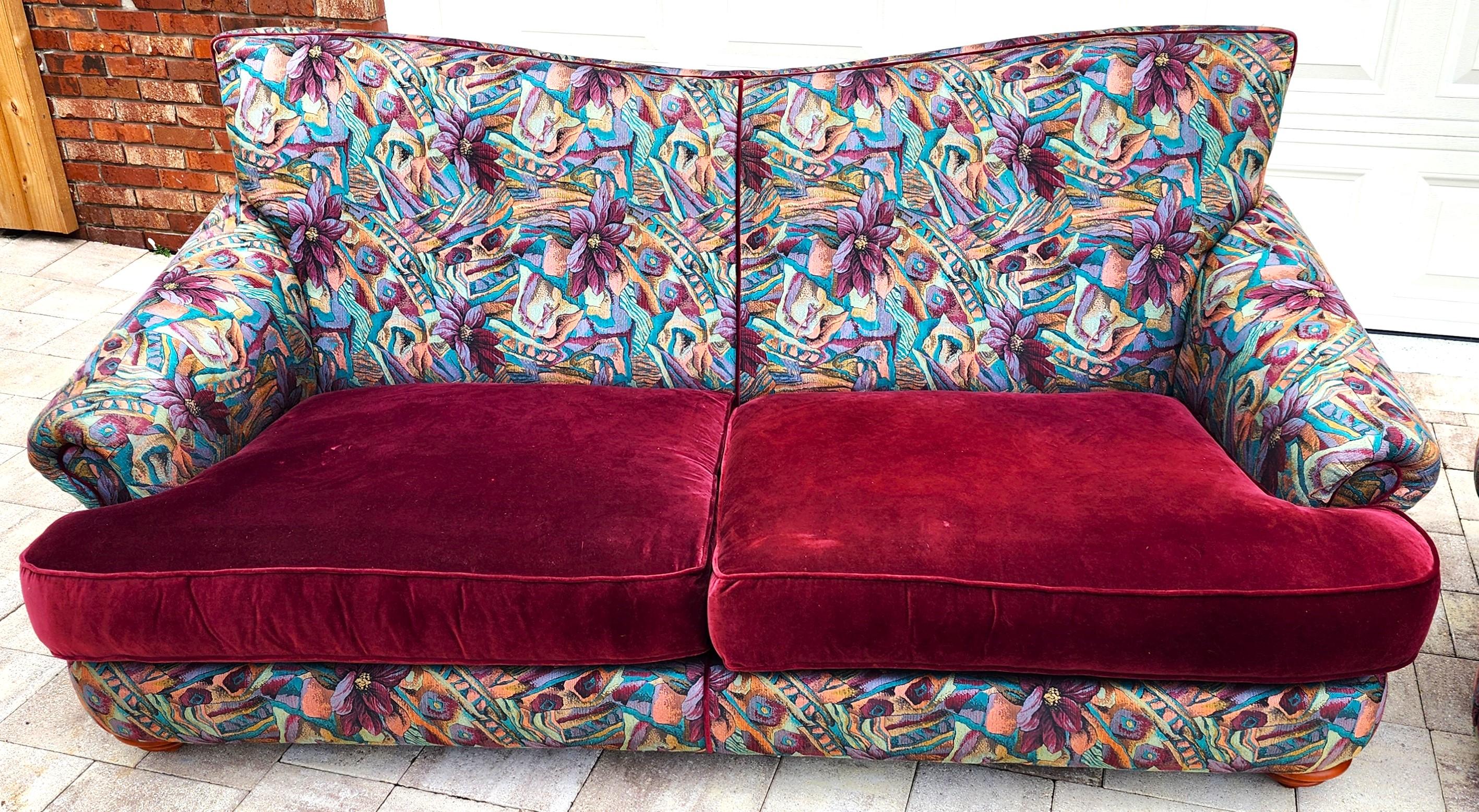 Fin du 20e siècle Thayer Coggin Sofas Tropical Pair en vente