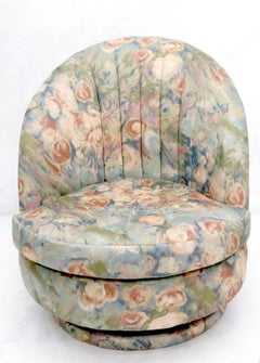 Thayer Coggin Swivel Scallop Shape Back Tilt Rocking Lounge Chair