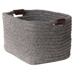 Thayer Design Studio, Natural Wool, Dark Grey, Large Woven Basket