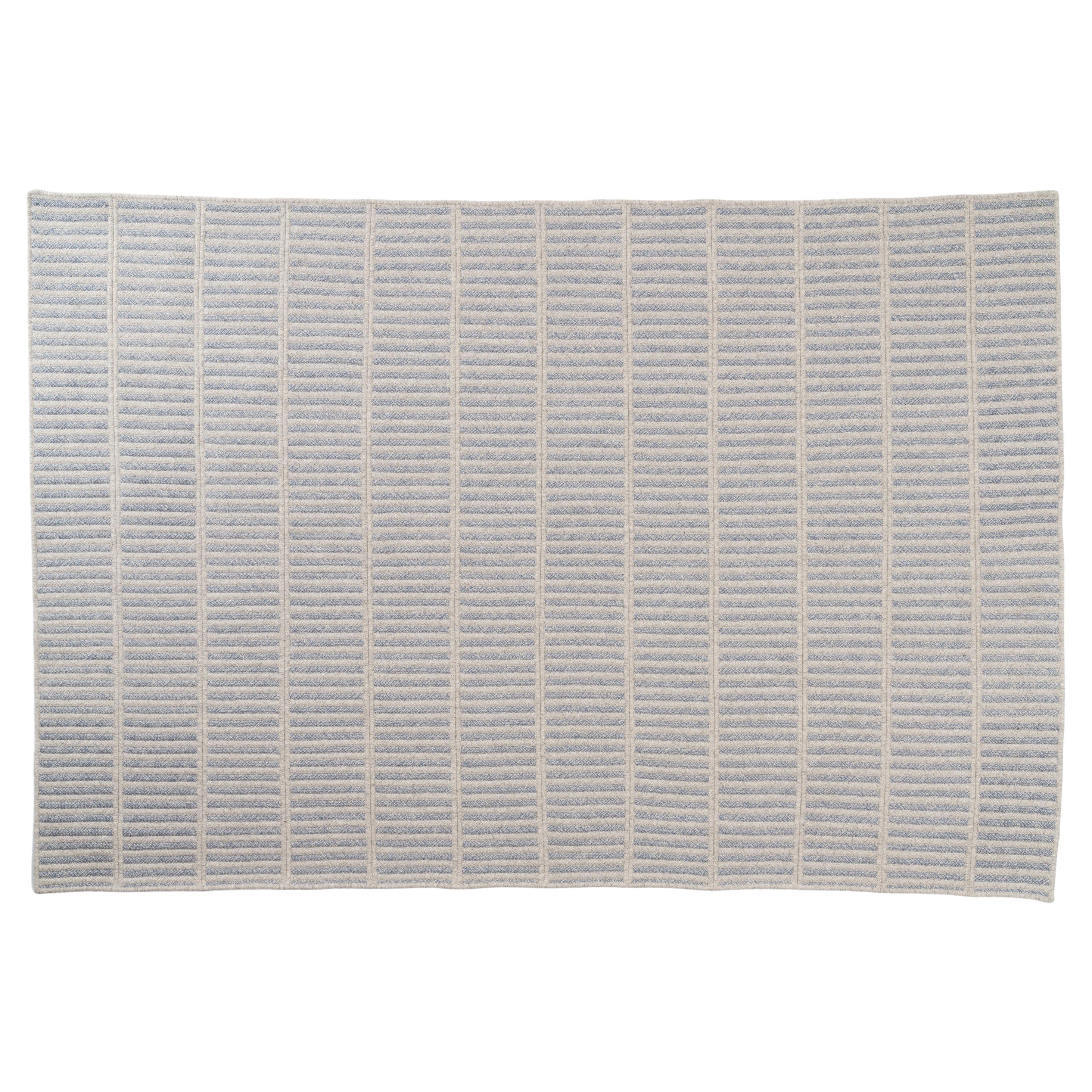 Thayer Design Studio, tapis empilable en laine naturelle, gris clair et bleu acier, 6' x 9'