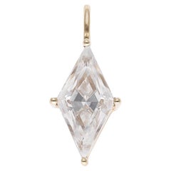 The 1.50 Carat White Lozenge Pendant, 18kt Yellow Gold with 18kt Chain