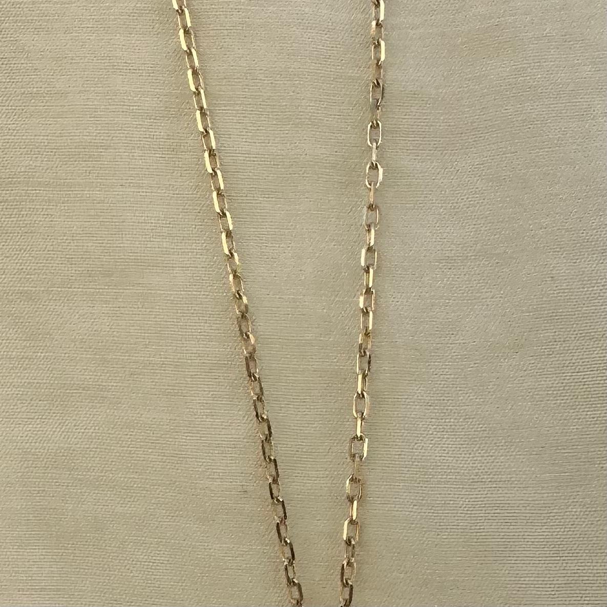 Le pendentif en forme de losange blanc de 1,50 carat, or jaune 18 carats avec chaîne en 18 carats en vente 1