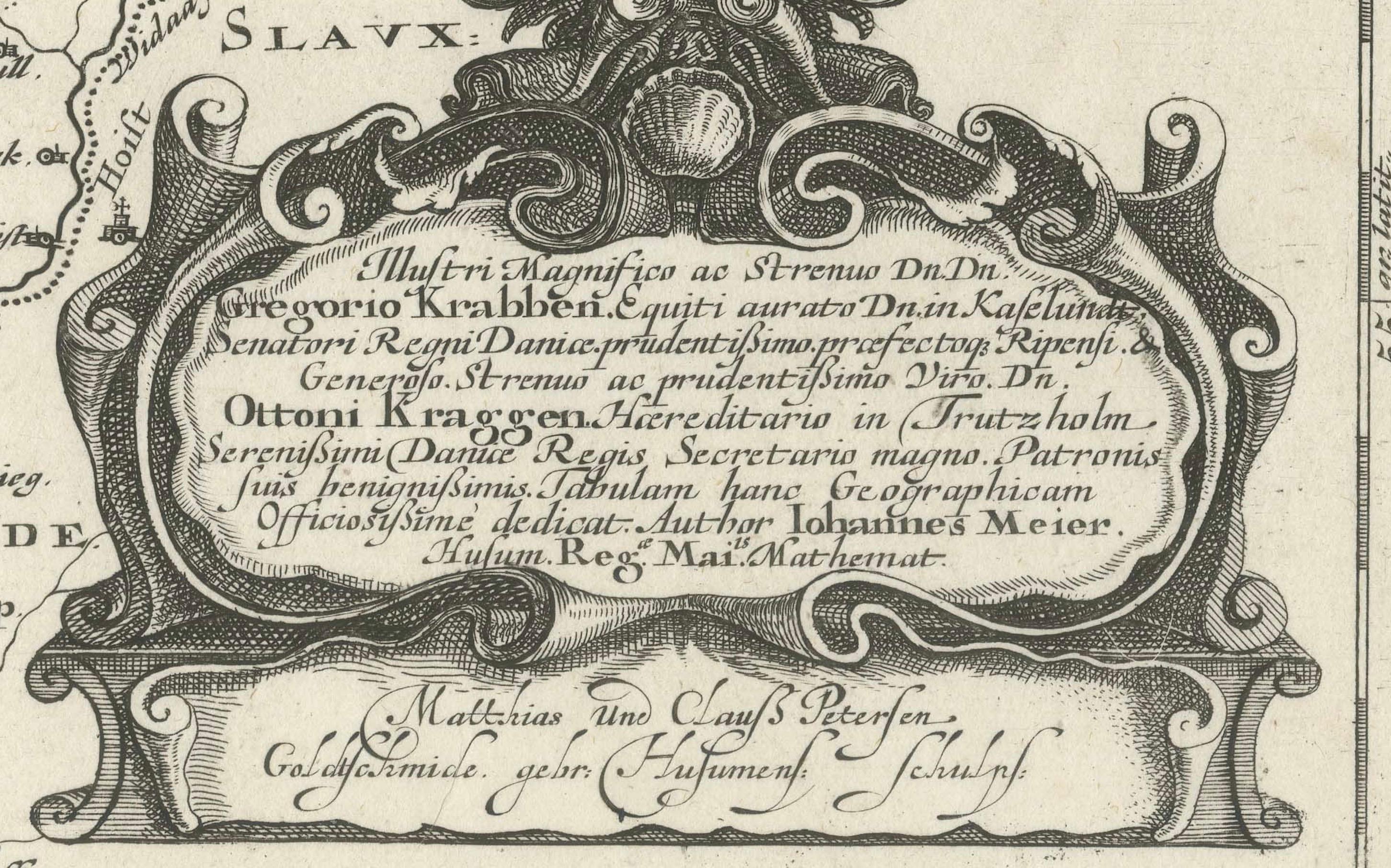 Gravé La carte de Haderschleben de l'ouest du Jutland et des îles des mers du Nord, 1649 en vente