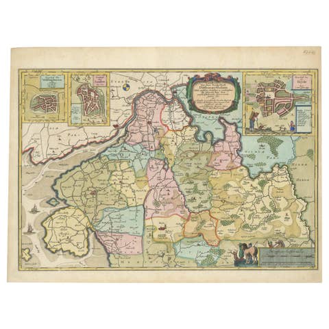 The 17th Century Map of Northern Dithmarschen and Its Towns in Germany