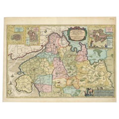 Antique The 17th Century Map of Northern Dithmarschen and Its Towns in Germany