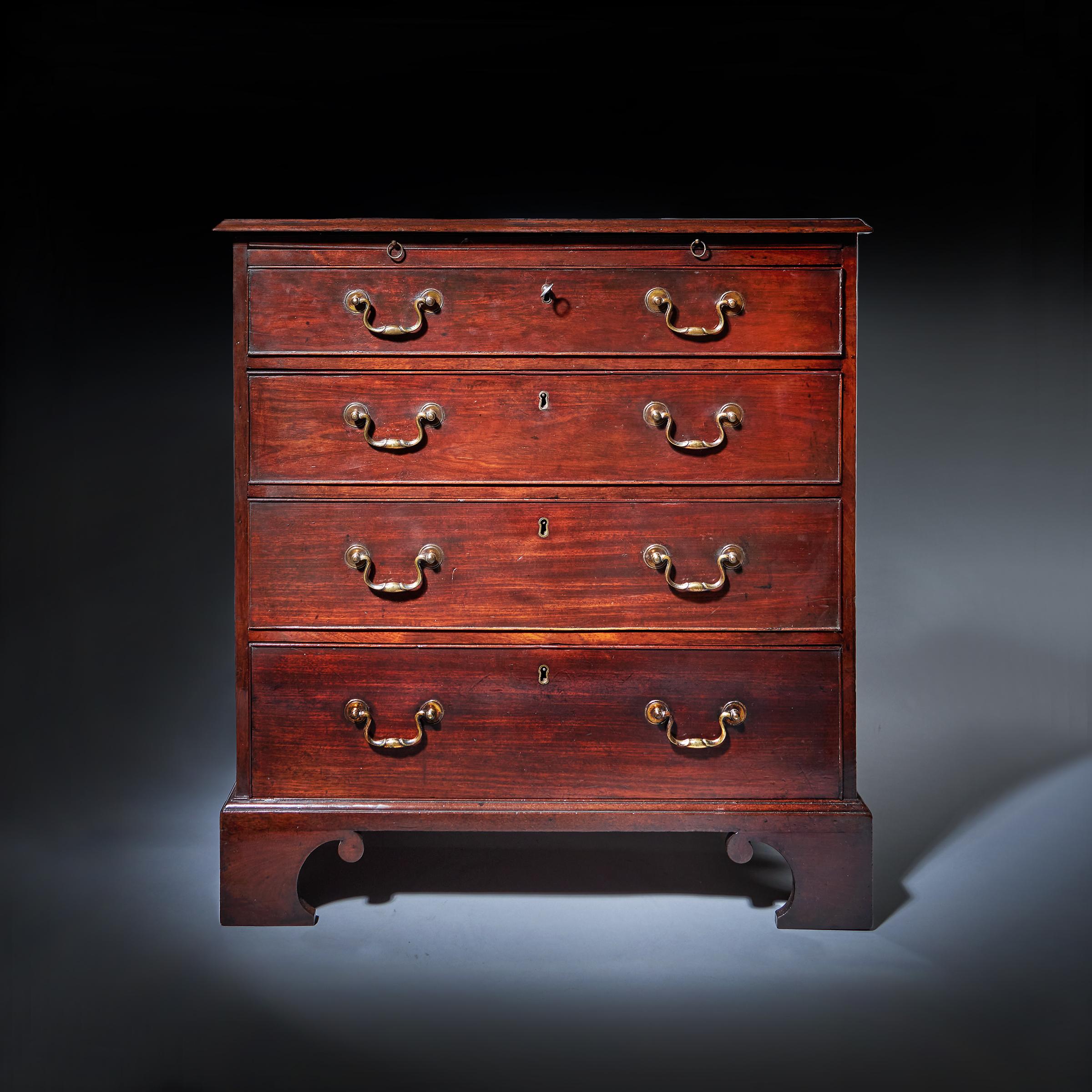 Chippendale 18th Century George III Mahogany Bachelors Chest by Philip Bell, London For Sale