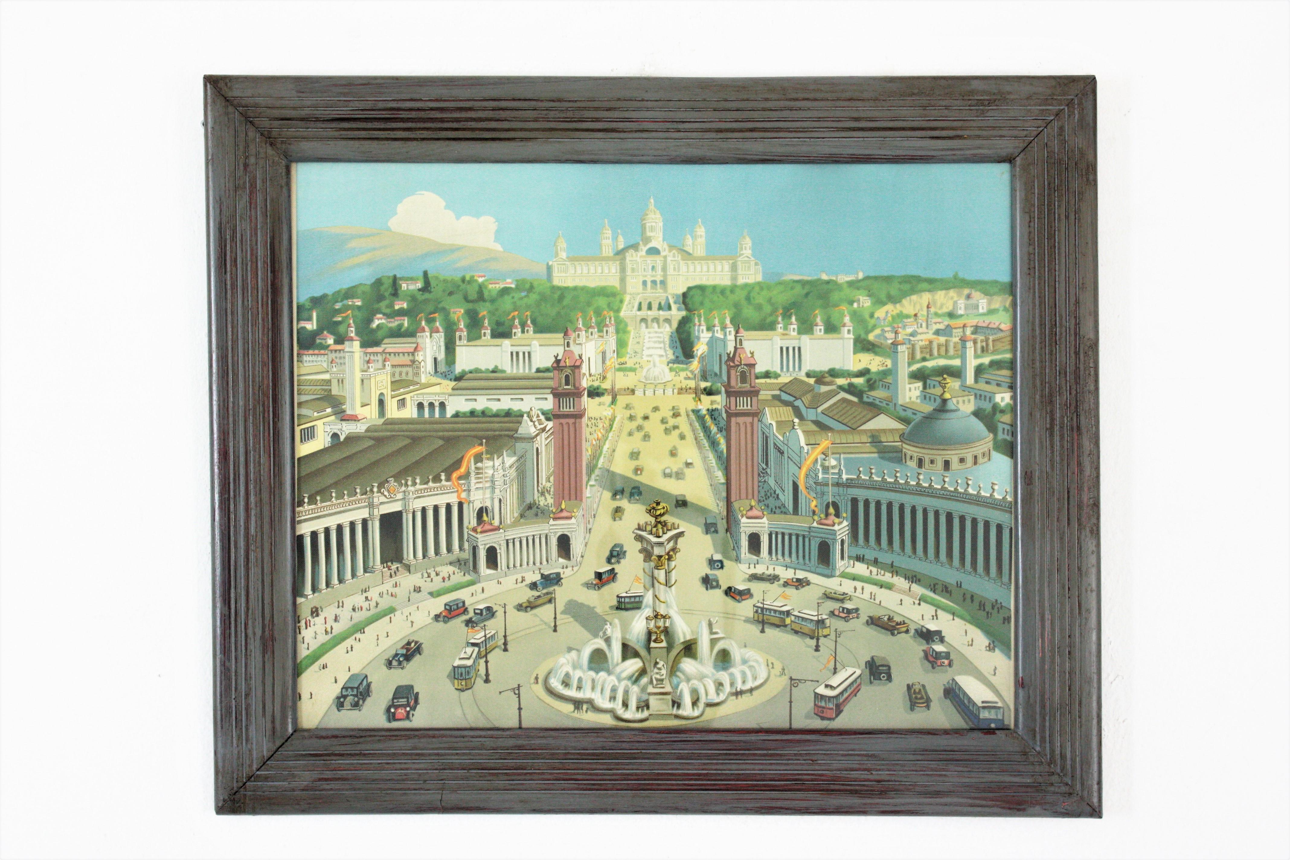 20th Century The 1929 Barcelona International Exposition, Print on Canvas For Sale