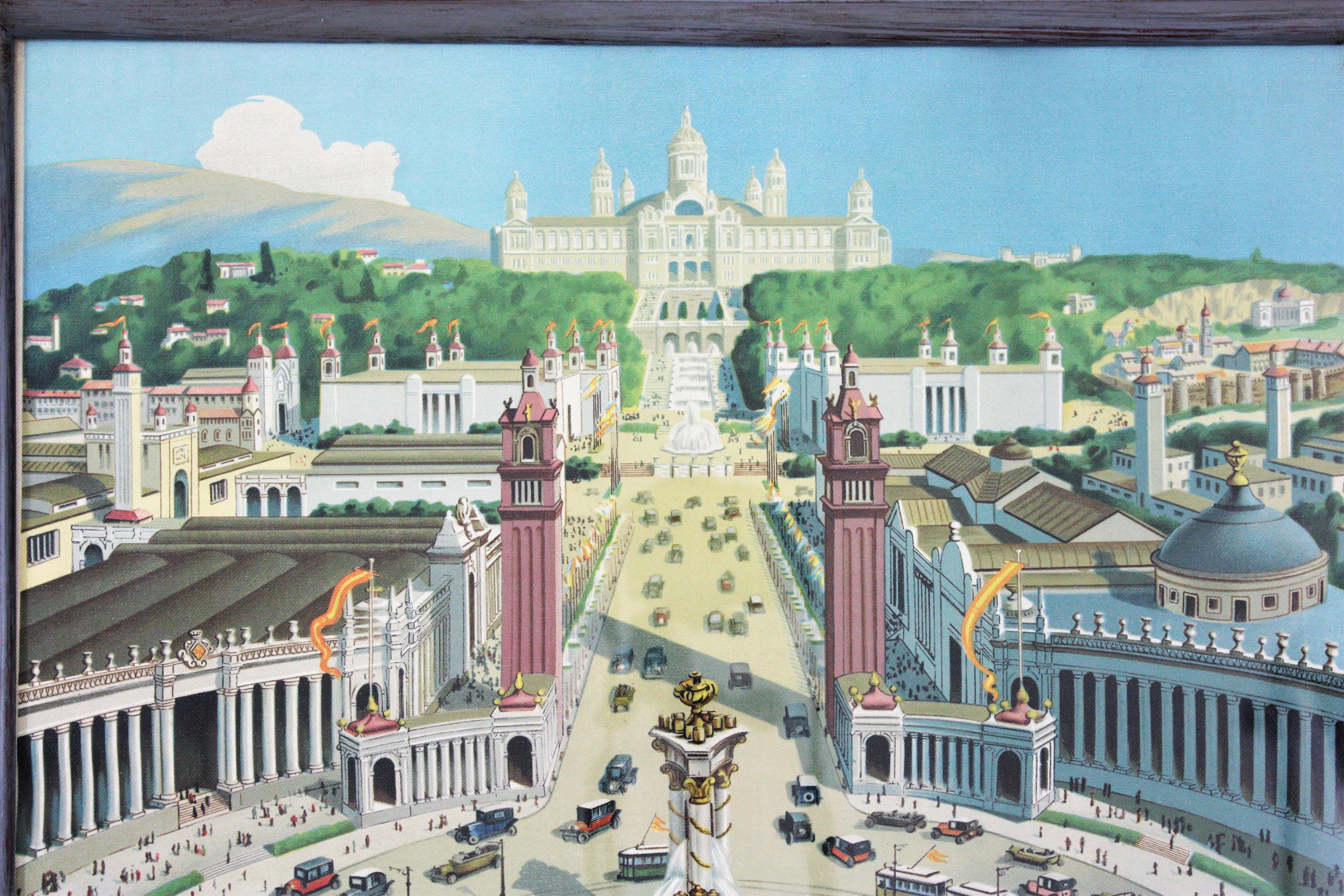 The 1929 Barcelona International Exposition, Print on Canvas For Sale 1