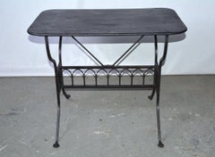 19th Century French Iron Bistro Table with Faux Gothic Stretcher