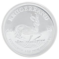 Used 2018 1oz silver Krugerrand 999. Silver Limited edition 15000/11077 Proof