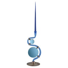 The 4 Bridges over Canal Grande Double-Face Blue Candleholder