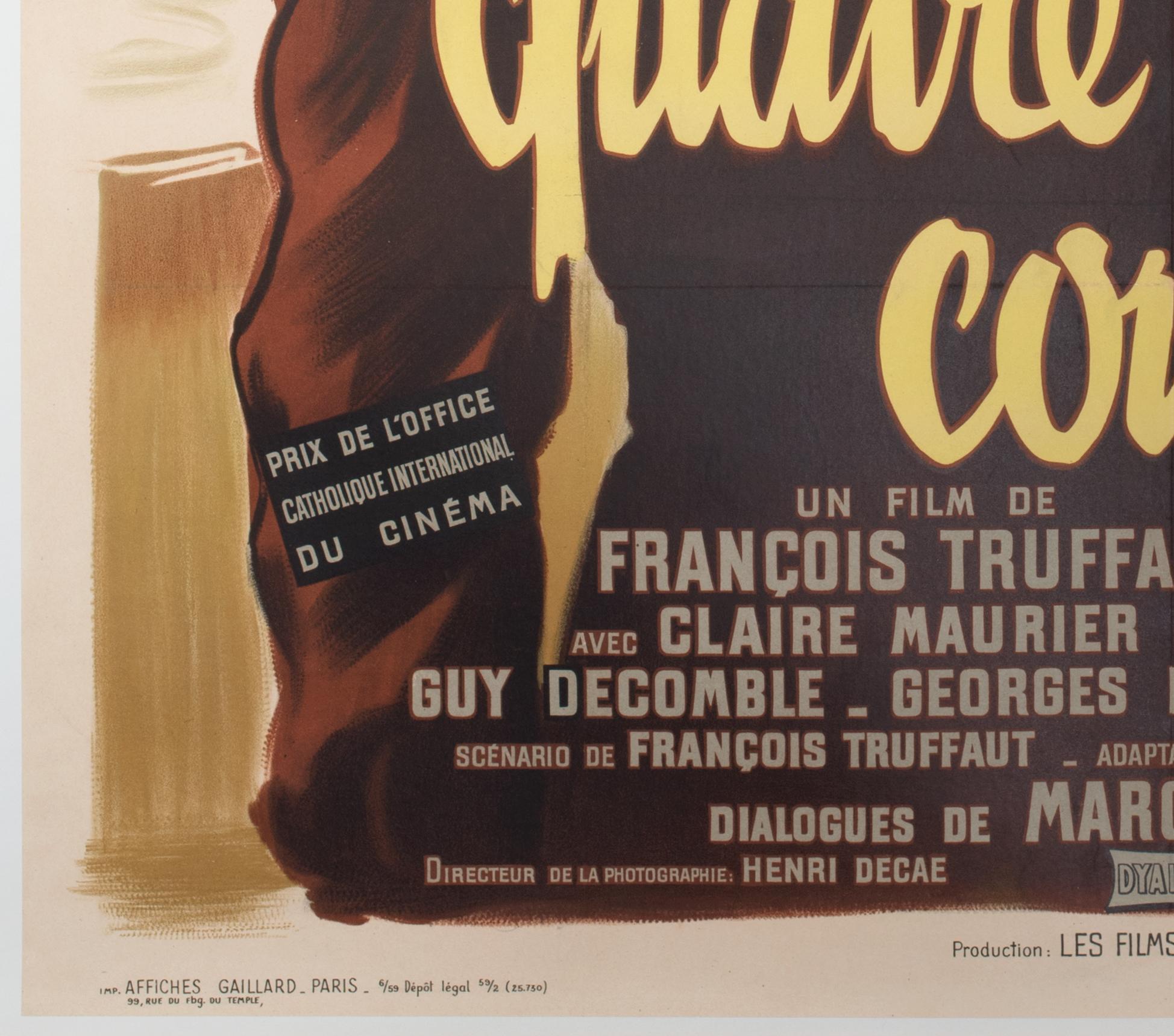 LOS 400 GOLPES 1959 Grande Película Francesa Estilo Póster, BORIS GRINSSON en venta 1