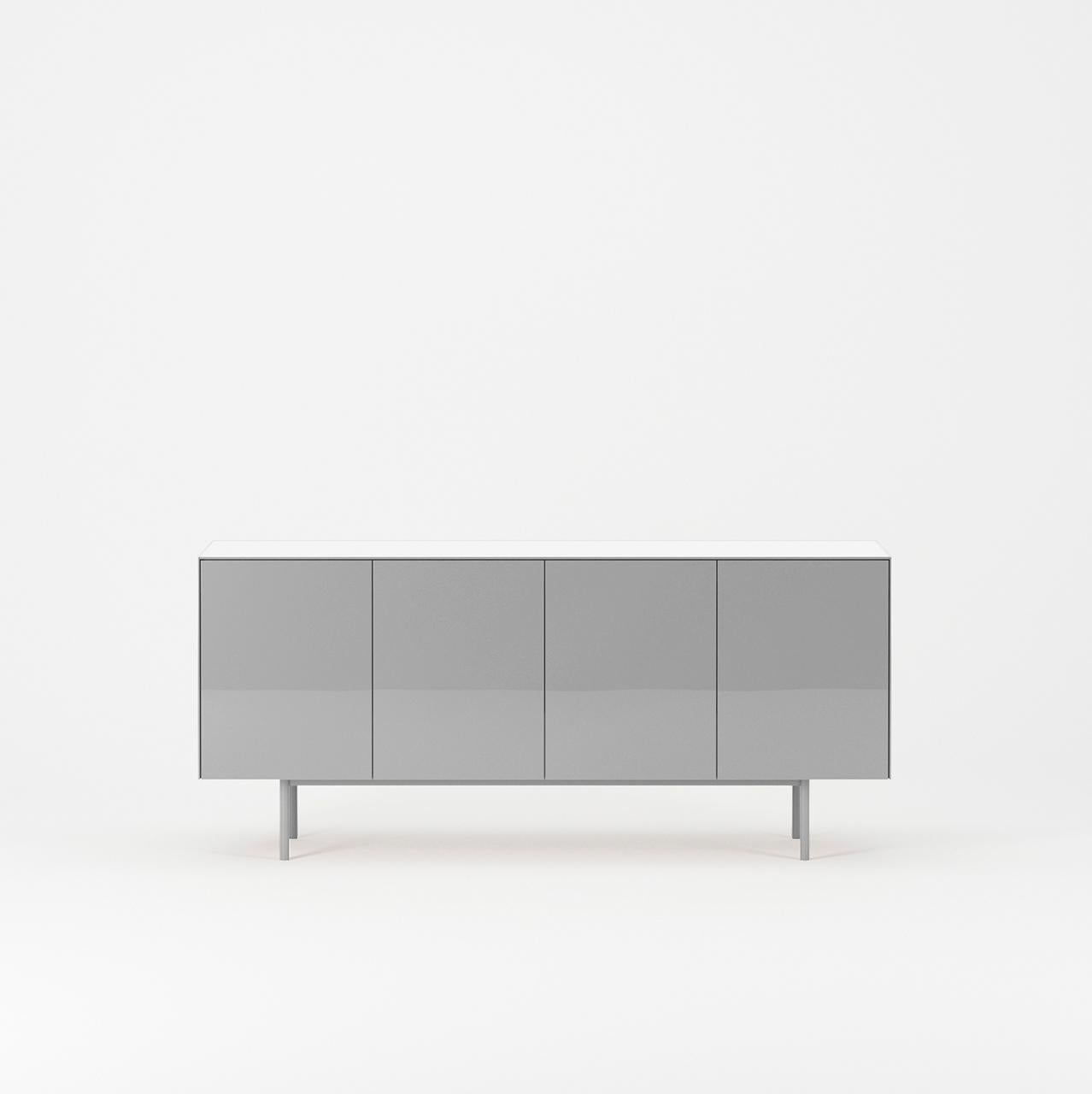Minimalismo Il 44 Server in laccato con larghezza di 180 cm Grigio Medio in vendita